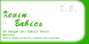 kevin babics business card